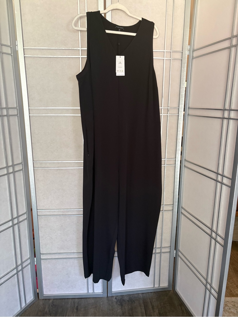 Universal Standard Black Sleeveless V-Neck Wide-Leg Jumpsuit